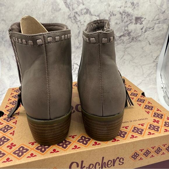 Skechers Women's Taupe Ankle Booties Vegan Leather. Size 9. New in Box - Picture 3 of 7